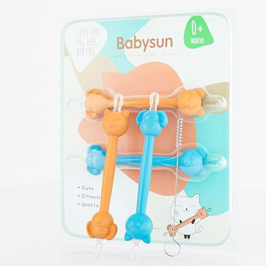 3 in 1 Baby Booger Remover and Baby Ear Cleaner Tool Baby Nose Cleaner with Soft Silicone End Dual Ear Wax and Snot Remover Safe Nasal Picker for Newborns Infants & Toddlers, BPA Free