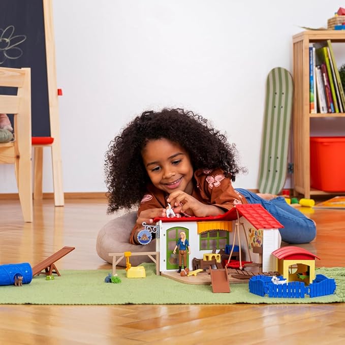 Schleich Farm World - 54PC Baby Animal Hotel Playset with Cute Pets, Caretaker and Movable Accessories - Realistic Animal Figurine Play Set - Fun Educational Toys for Kids and Toddlers Ages 3+| 42607