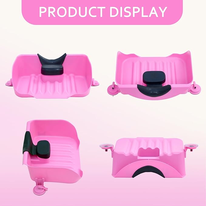 Portable Shampoo Basin for Kids, Baby, Children,Tear Free Hair Washing Basin Tray at Home (Pink)