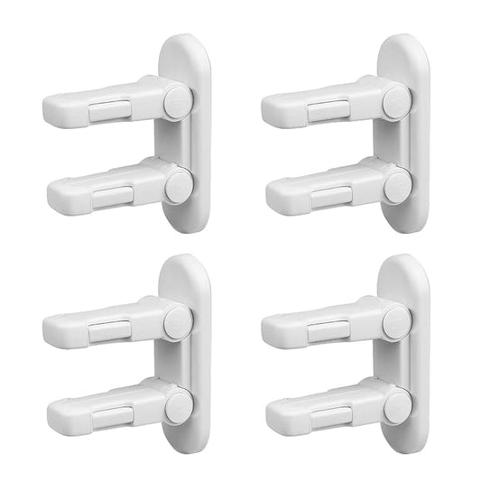 Child Proof Door Lever Lock, Door Handle Lock, Durable ABS with Adhesive Backing, Simple Install, No Tools Needed (U, Pack, 4)