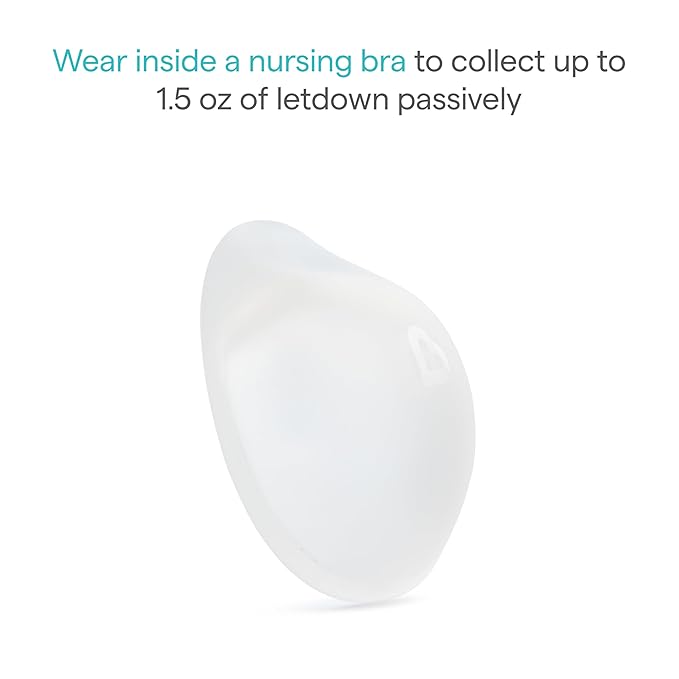 Munchkin Breast Milk Collector Cups with Storage Plug, Food Grade Silicone, BPA Free, 1.5 Ounces Each - Discreet & Comfortable, Leak Free, Breastfeeding Essential for Postpartum Moms, 2 Pack