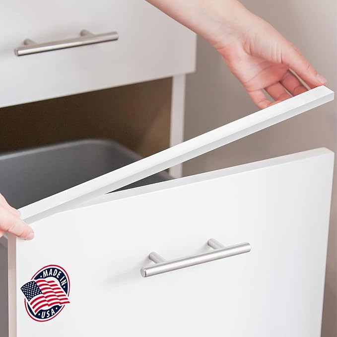 Cabinet Hero Slimline Cabinet Edge Protector - Prevents Chipping, Wear, Discoloration - Drawer Edge Guard, Bumper for Drawer - Easy Slip-On Installation - 3/4" Thick, 18" Length, White Pack of 4