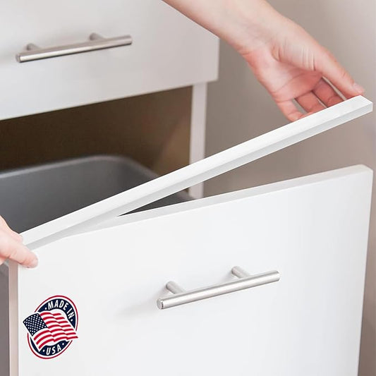 Cabinet Hero Slimline Cabinet Edge Protector - Prevents Chipping, Wear, Discoloration - Drawer Edge Guard, Bumper for Drawer - Easy Slip-On Installation - 3/4" Thick, 18" Length, White Pack of 4