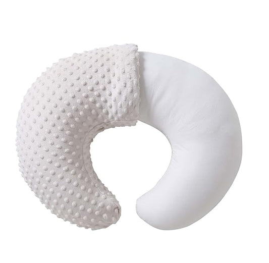 Nursing Pillow and Positioner, Breastfeeding, Bottle Feeding, Baby Sitting Support with Removable Ultra Soft Cover, Tummy Time Support for Baby Boys and Girls (Beige)