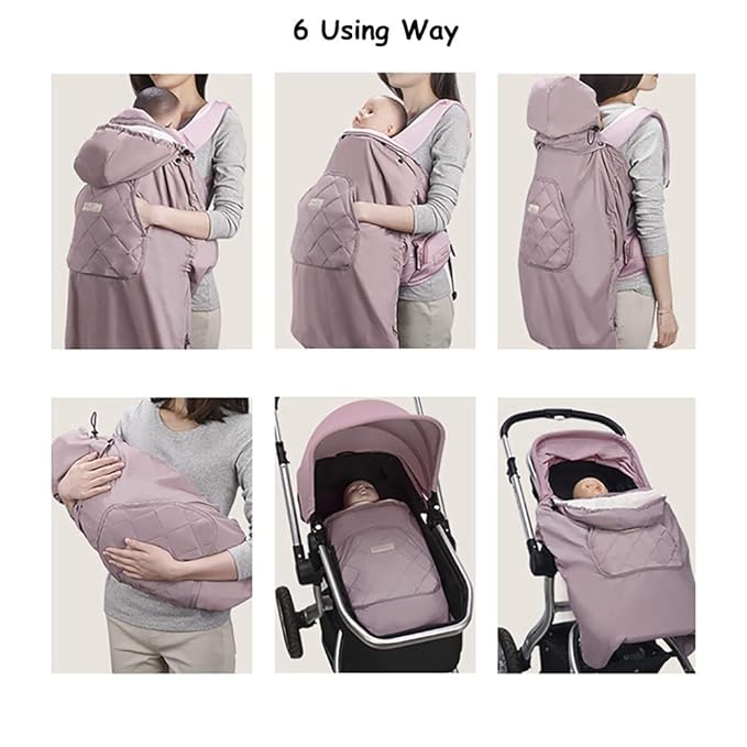 Bebamour Baby Carrier Winter Cover Universal Hoodie All Season Carrier Cover for Baby Carrier (Dark Grey)