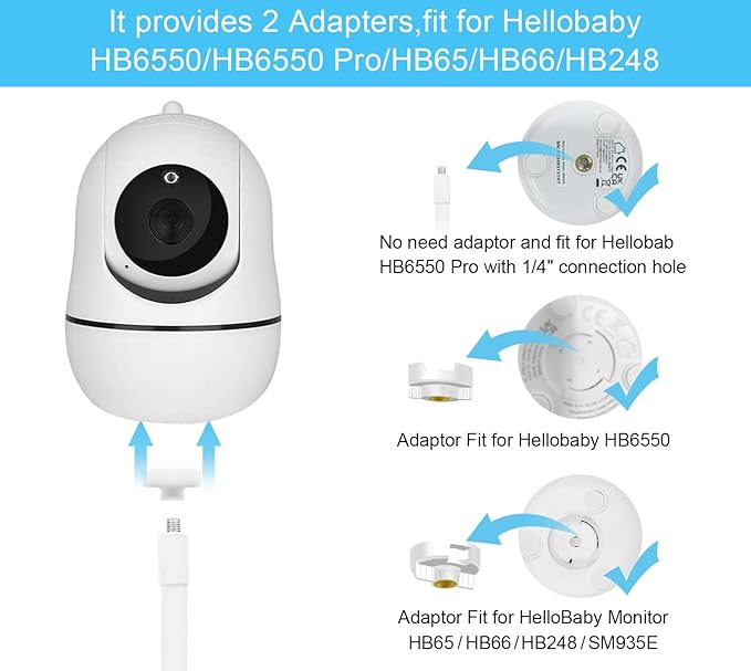 Adjustable Height Baby Monitor Floor Stand Holder for Hellobaby HB6550 HB65/HB66/HB248 Baby Monitor and Also Compatible with The Nanit Pro Smart Monitor & Flex Stand