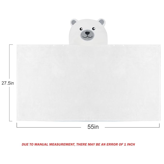 ROMASA Baby Bath Towel with Hooded Ultra Soft and Absorbent Toddlers Bathrobe Newborn Blanket Shower Gifts (White Bear)