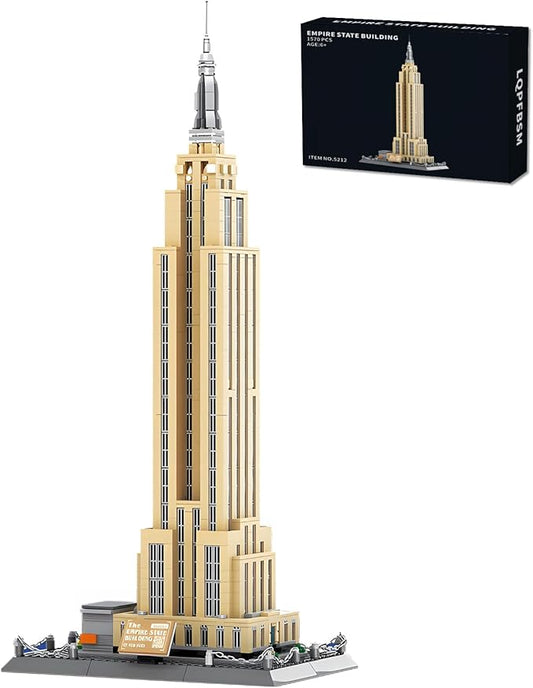 Empire State Architecture Building Blocks Sets New York City Skyline Architecture Model Kits New York Landmark Skycraper Toys Gift for Adults Kids Teens 1559 PCS