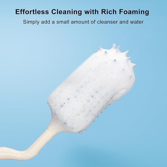 Silicone Bottle Brush Set with Stand, 360° Rotating Bottle Cleaning Brush Cleaner Set, Long Handle 3 in 1 Multipurpose Silicone Baby Bottle Straw Cleaner Brush (Grey)