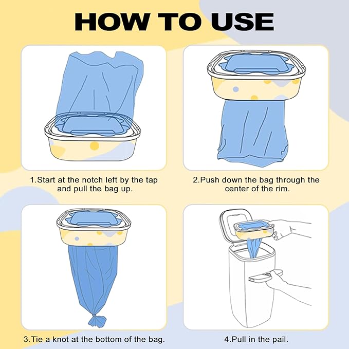 Standard Square Refills Disposal Bags Refill Compatible with Diaper Genie Compact, Select & Classic Pails — Holds Up to 280 Newbomn Diapers Per Refill, 7-Layer EVOH Film, Max Odor Control, 6 Pack