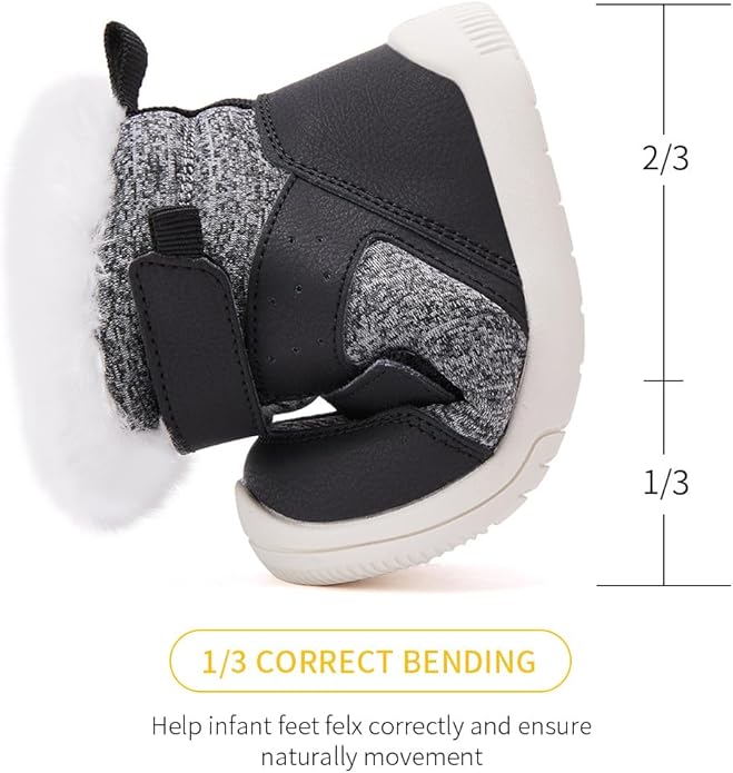 BMCiTYBM Toddler Baby Winter Snow Boots Boy Girl Faux Fur Warm Non Slip First Walking Infant Shoes