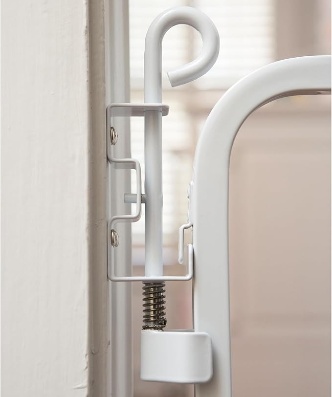 Cardinal Gates MG15 Auto-Lock Baby Gate - Adjustable Indoor Dog Gate - Aluminum Safety Gate for Kids & Pets - 26.5 to 40.5 Inches Wide - White