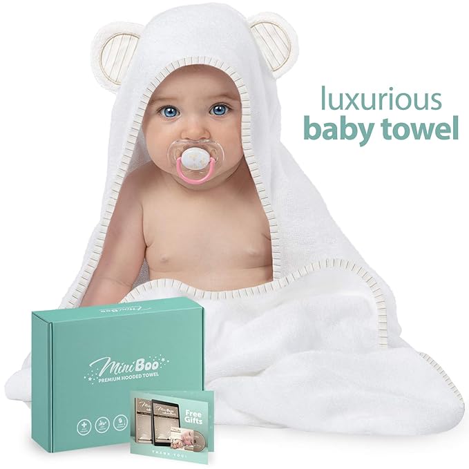 Hooded Baby Towels for Newborn - Super Soft Baby Bath Towels with Hood, Highly Absorbent Viscose Made from Bamboo Hooded Towel for Infant, Toddler and Kids, Baby Essentials
