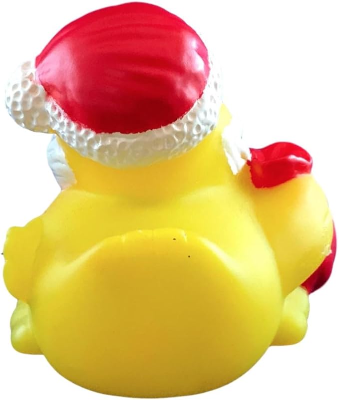 3" Christmas Santa Claus Rubber Duck [Sealed Hole, Floats Upright] - Baby Safe Bathtub Bathing Toy