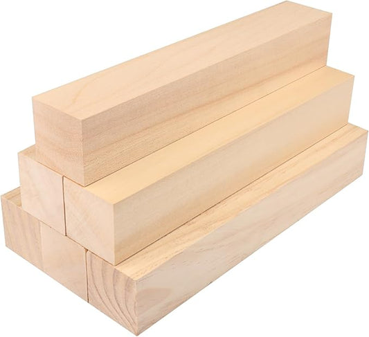 6 Pack Basswood Carving Blocks, 12x2x2 Inches Basswood Blocks for Beginner to Advanced Carvers, Ideal for DIY Projects and Gifts, Soft and Smooth, Easy Whittling and Carving by GNIEMCKIN