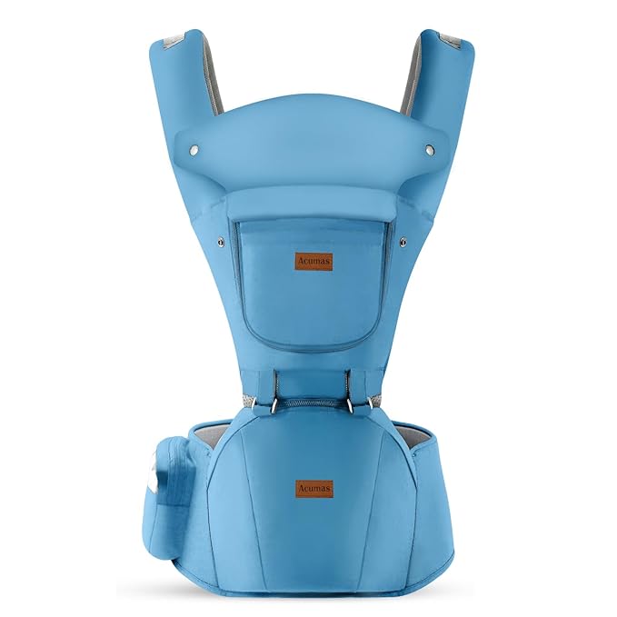 Baby Carrier with Hip Seat, Baby Carrier Newborn to Toddler, 6-in-1 Ways to Carry, All Seasons, Adjustable Baby Holder Carrier for Breastfeeding(Blue)