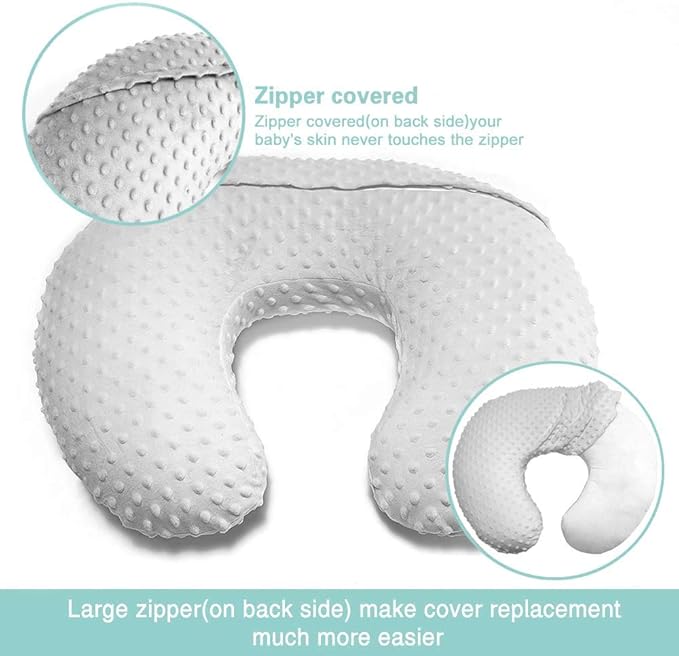 iEvolve Minky Nursing Pillow Cover Breast Feeding Pillow Cover Slipcover U Shape for Baby Boy Girl,Cover Only(Black)