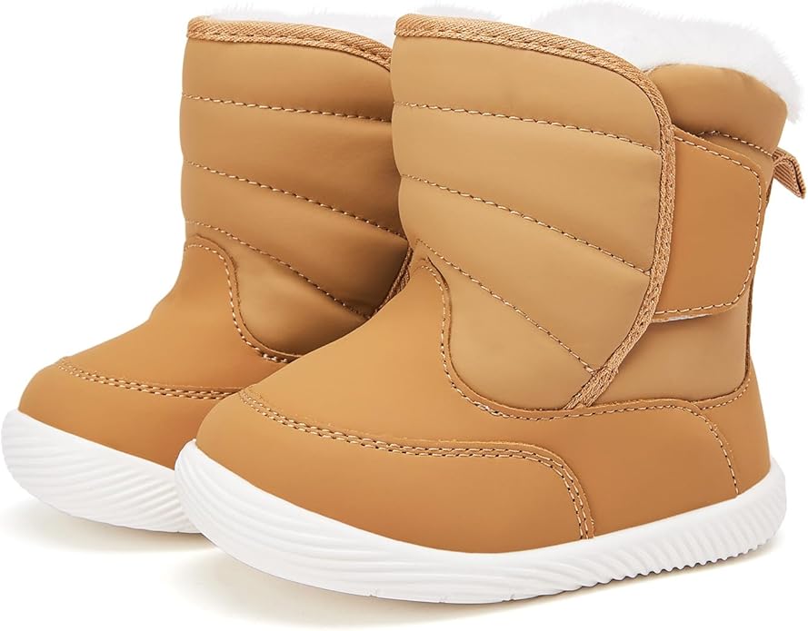 BMCiTYBM Baby Boy Girl Snow Boots Waterproof Winter Warm Booties Nonslip Lightweight Outdoor Shoes for First Walkers 6 9 12 18 24 Months(Infant/Toddler)