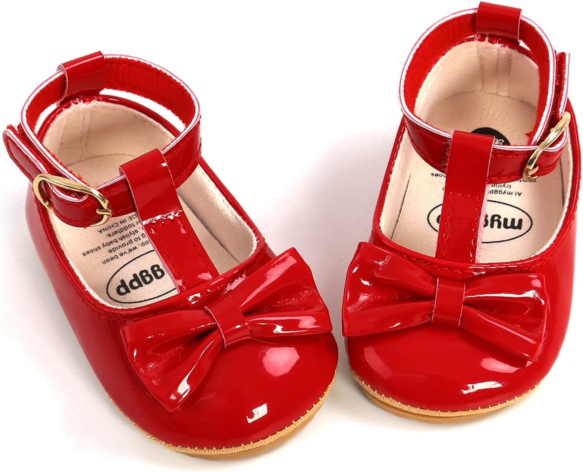 Baby Shoes Mary Jane Flats Non Slip Soft Sole Infant Toddler Sneakers First Walkers Party Christmas Dress Shoes