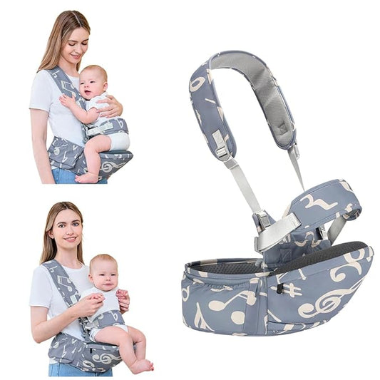 Baby Hip Seat Carrier Baby Waist Stool for Child Infant Toddler with Adjustable Strap Buckle Pocket Soft Inner Huge Storage,Dark Grey