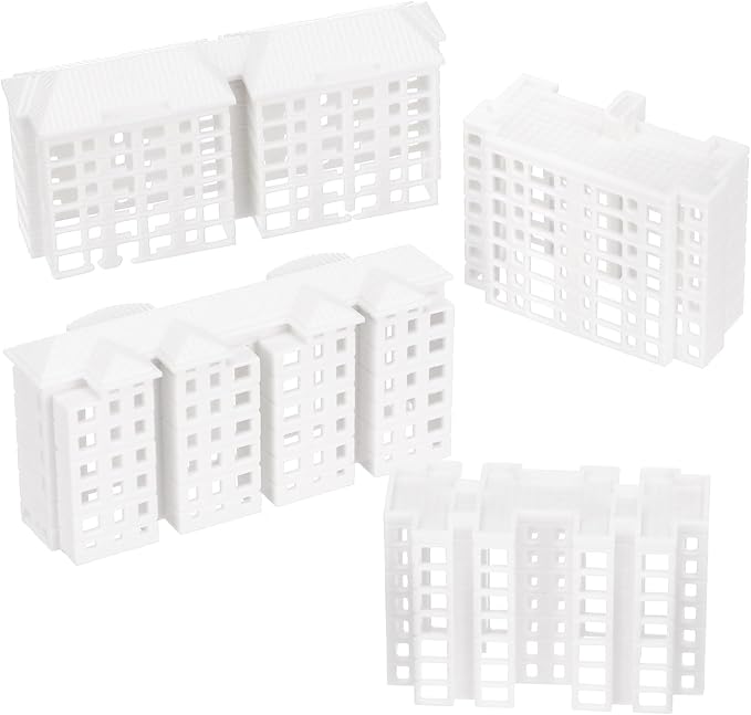 TOYANDONA Miniature Building Model Set 4Pcs Plastic Apartment Building Ornaments for Sand Table DIY Mini City Landscape Decoration Compact and Lightweight for Architectural Scenes