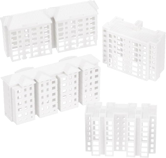 TOYANDONA Miniature Building Model Set 4Pcs Plastic Apartment Building Ornaments for Sand Table DIY Mini City Landscape Decoration Compact and Lightweight for Architectural Scenes