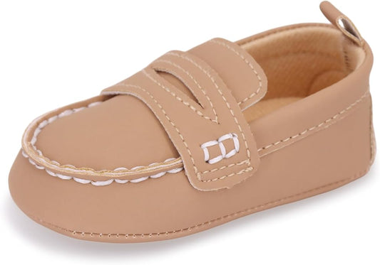 LONSOEN Baby Girls Boys Loafers Prewalker Dress Crib Shoes