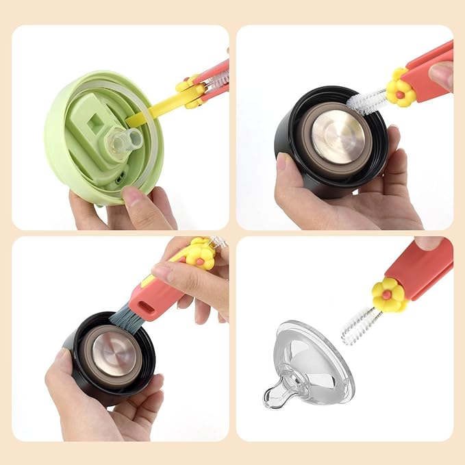 3 in 1 Cup Lid Cleaning Brush, Multifunctional Bottle Cleaning Brush, Portable Cup Lid Cleaner for Bottle Gap Tight Spaces Cup, Water Bottle Cleaner Brush, Home Kitchen Cleaning Tools (3 PCS)