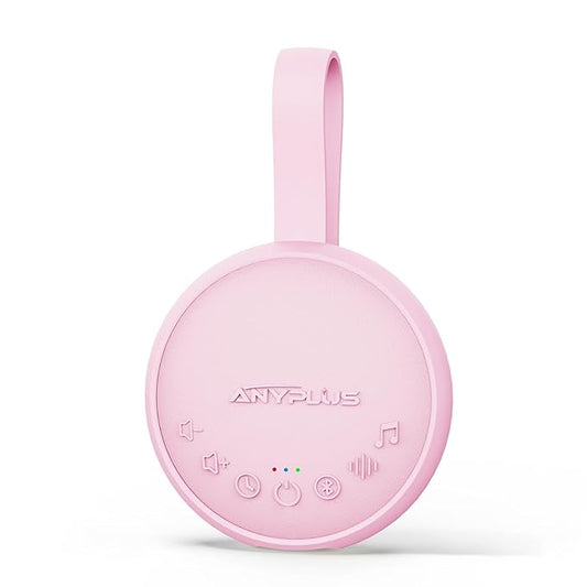 White Noise Sound Machine for Sleeping Adults & Baby, Portable Noise Machine with 24 Soothing Sounds, Bluetooth 5.1, Battery Powered, 3 Timer Settings, Memory Function for Home, Office, Travel(Pink)