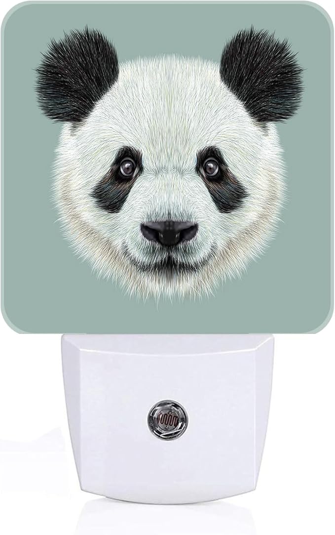 Panda Cute Face Night Light,Plug Into Wall Decor for Stairway,Hallway,Kitchen,Dusk to Dawn Sensor Nightlights for Boys/Girls/Women/Men Room Gifts