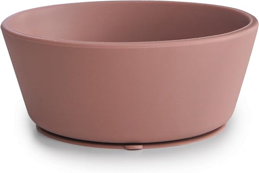 mushie Silicone Suction Bowl | BPA-Free Non-Slip Design (Cloudy Mauve)
