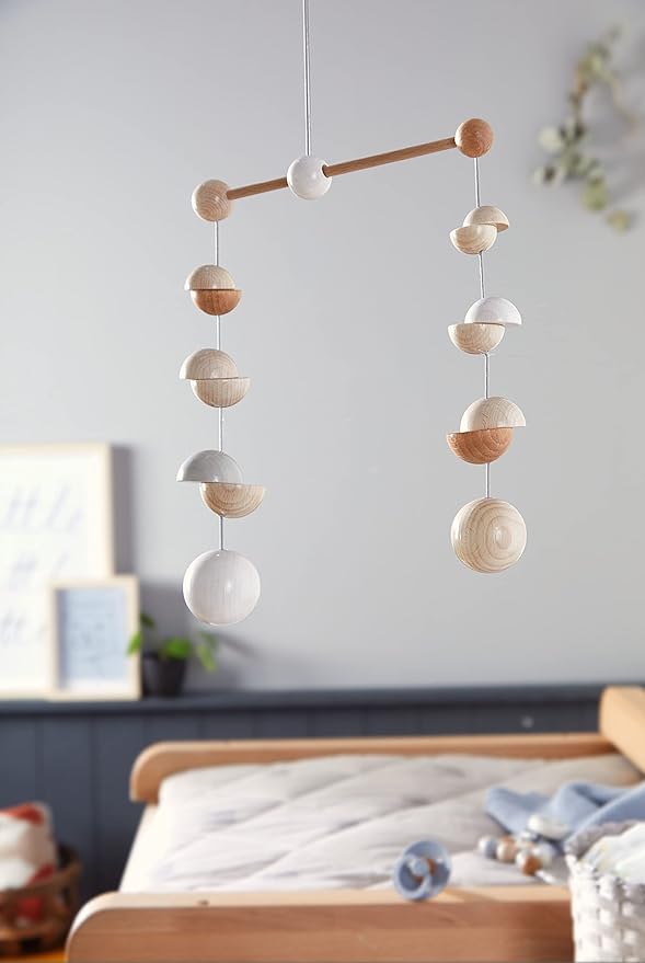 HABA Baby Mobile Dots - Natural Wooden Nursery Ceiling Decoration (Made in Germany)