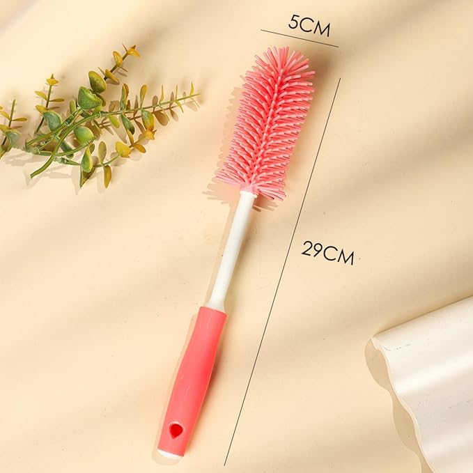 Water Bottle Brush for Owala, Straw Cleaner Brush for Owala/Stanley/Yeti Tumblers, 3 in 1 Cap lid Brush for Owala 16oz/24oz/32oz/40oz Water Bottles (Pink)