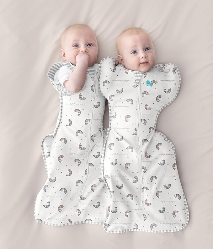 Love to Dream Swaddle Up Transition Swaddle, Patented Zip-Off Wings, Gently Help Baby Transition from Being Swaddled to Arms Free When Showing Signs of Rolling, 1.0 TOG, 13-19 lbs, Rainbow Dream
