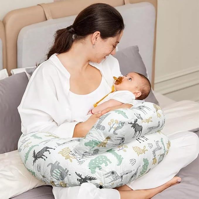Nursing Pillow, Plus Size Breastfeeding Pillows for Enhanced Safety & Comfort for Mom & Baby, Removable Cotton Cover, Adjustable Waist Strap, Breastfeeding Essentials