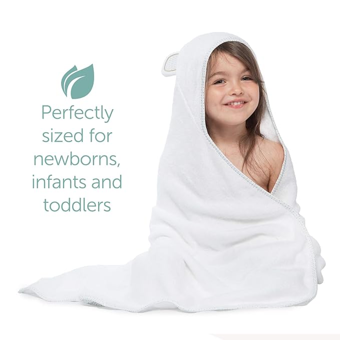 MINIBOO Hooded Baby Towels for Newborn - Super Soft Baby Bath Towels with Hood, Highly Absorbent Viscose Made from Bamboo Hooded Towel for Infant, Toddler and Kids, Baby Essentials