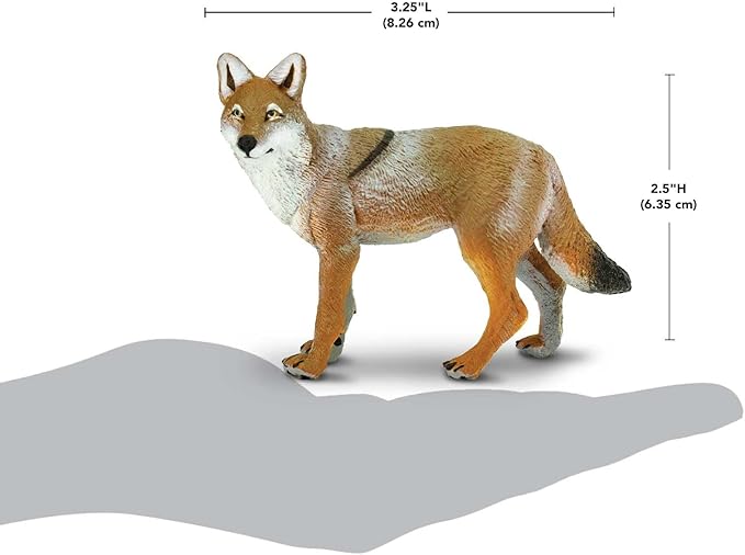 Safari Ltd. Coyote Figurine - Lifelike 3.75" Model Figure - Educational Toy for Boys, Girls, and Kids Ages 1+