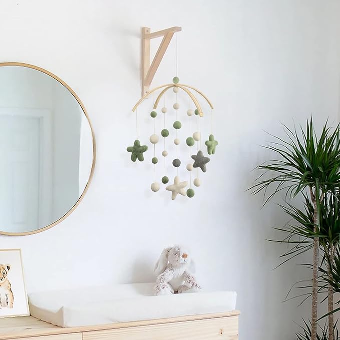 Baby Mobile for Crib - Crib Mobile for Girls, Boys - Mobile for Bassinet, Pack N Play - Boho Crib Mobile - Felt Ball Mobile - Gender Neutral Baby Mobile - Boho Nursery Decor