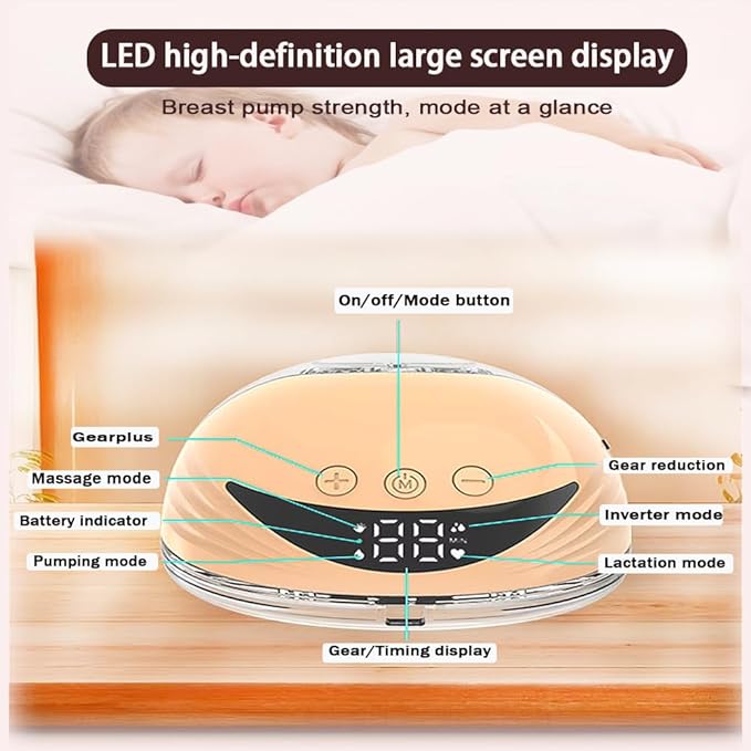 Wearable Breastfeeding Pump,4 Modes & 12 Levels,Hands Free Breast Pump,Memory Function,Electric Breast Pump,Strong Suction,Rechargeable, Double-Sealed Flange Sizes (19/21/24mm) (White 1 Pack)