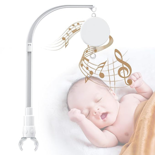 23 inches DIY Baby Crib Mobile Arm,Mobile arm for Crib,Nursery Mobile arm,Baby Mobile Hanger, with Music Box-The Claw Part Can be Adjusted Width-DIY Toy Decoration