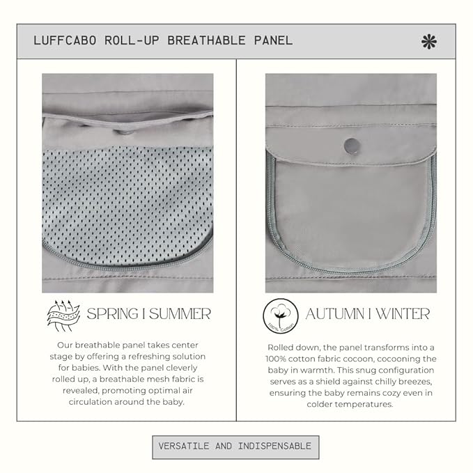 All-Season Ergonomic Baby Carrier, Breathable Baby Carrier Newborn to Toddler (8-33lbs), Toddler Carrier, Infant Carrier with Temperature Control Panel Design (Misty Grey)