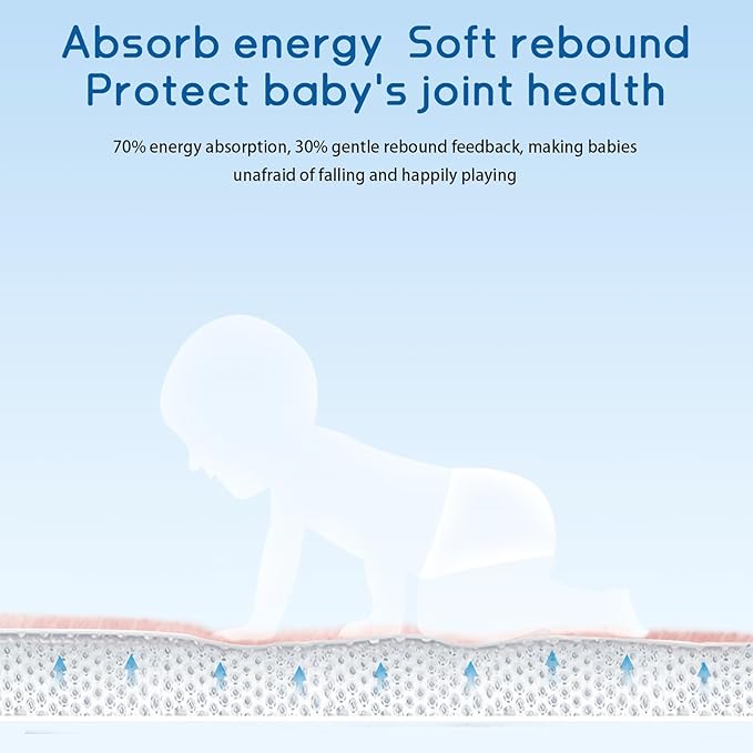 Baby Play Mat for Floor Tummy Time Mat Nursery Muscle Area Rug Playroom Rug Tatami 47"*47" Memory Foam 1.3" Thick Crawling For Babies,Toddlers, Infants, Kids,Floor(Pink)