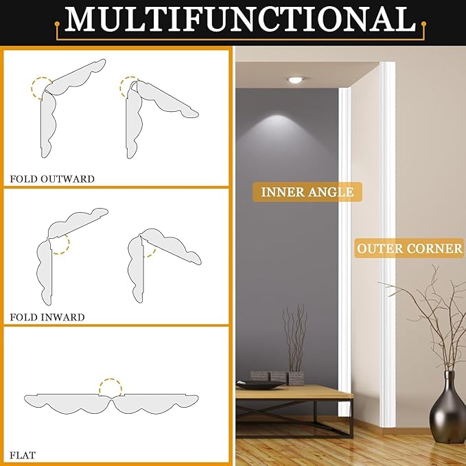 Wall Corner Protector Self-Adhesive Flexible – Durable Rubber, Furniture Edge Guard, Easy to Install, White, Prevents Wall Damage, Ideal for Home or Office Use