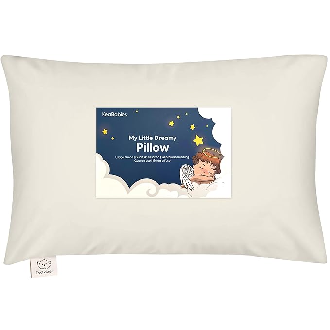 Toddler Pillow with Pillowcase - 13x18 My Little Dreamy Kids Travel Bed Pillows for Sleeping, Organic Cotton Small Pillowcase, Soft & Breathable, Machine Washable, Toddlers 2-5 Years Old (Clay)