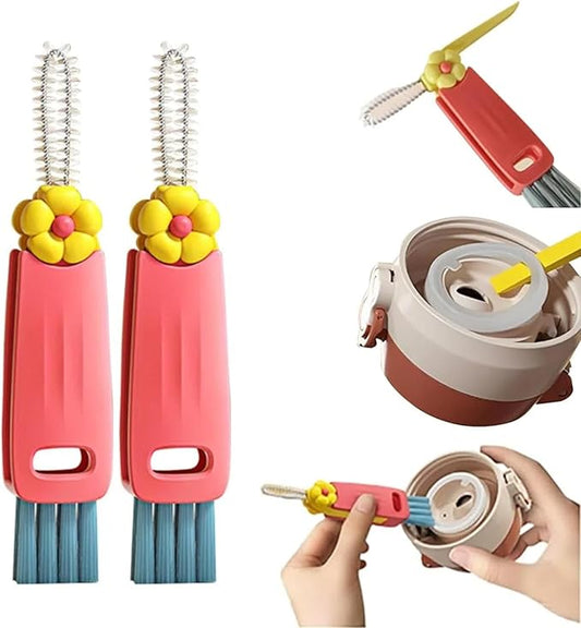 Upgraded 3 in 1 Cup Lid Cleaning Brush, 2025 New Multifunctional Lid Cleaner Brush, Bottle Cleaner Brush for Coffee Cups Lid Gap, Home Kitchen Crevice Cleaning Brush Tools