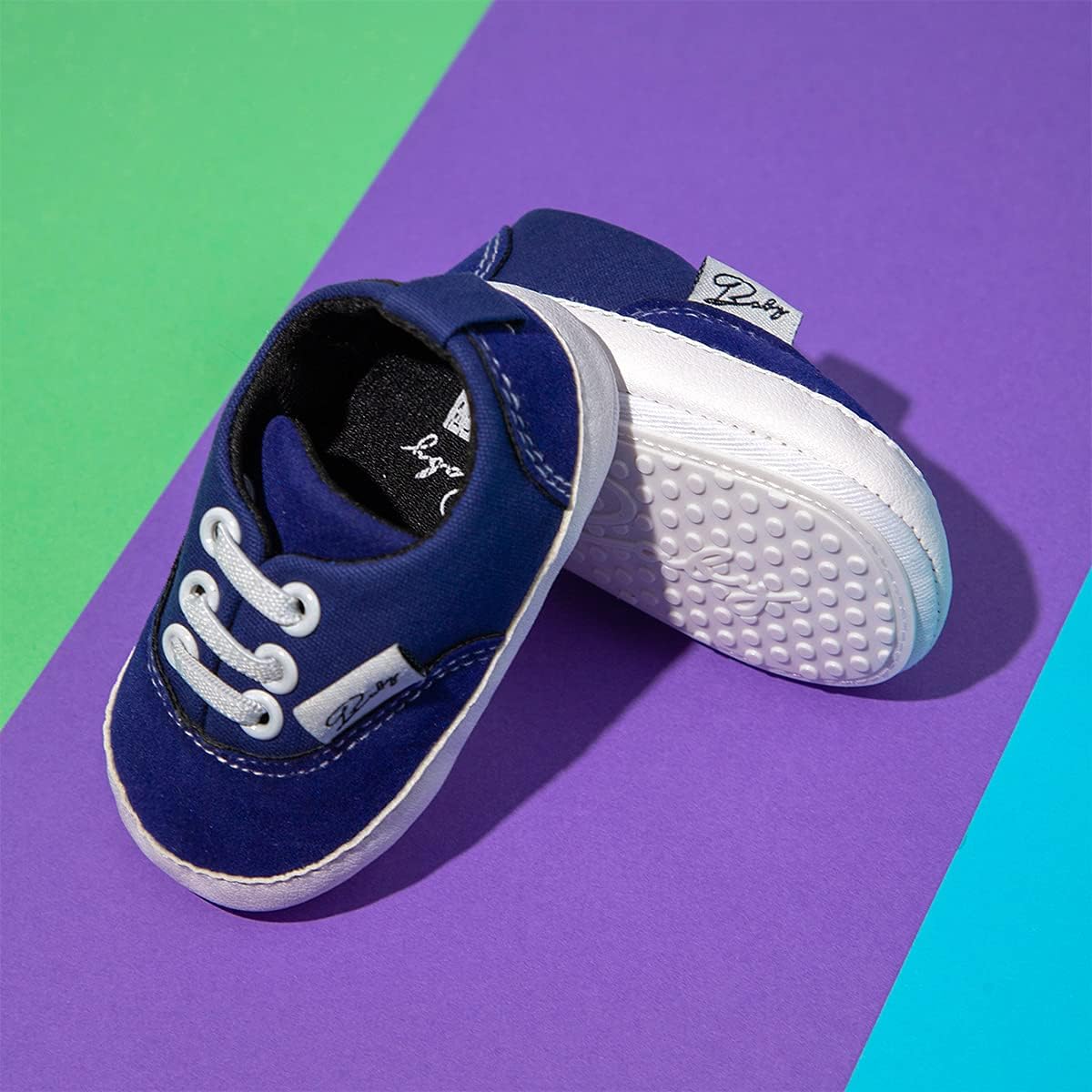 Morbido Infant Baby Boys Girls Canvas Sneaker Toddler Slip On Anti Skid Newborn First Walkers Candy Shoes for 0-18 Months