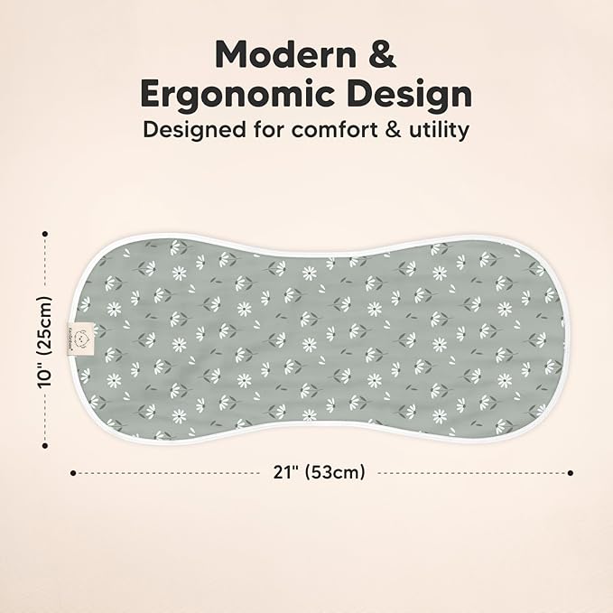 5-Pack Muslin Burp Cloths Baby Boy, Girl - Very Absorbent Baby Burp Cloth Rags, 8-Layers Viscose Derived from Bamboo Cotton Muslin Towel, Super Soft Spit Up Rags, No Shrink Washcloths (Fleur)