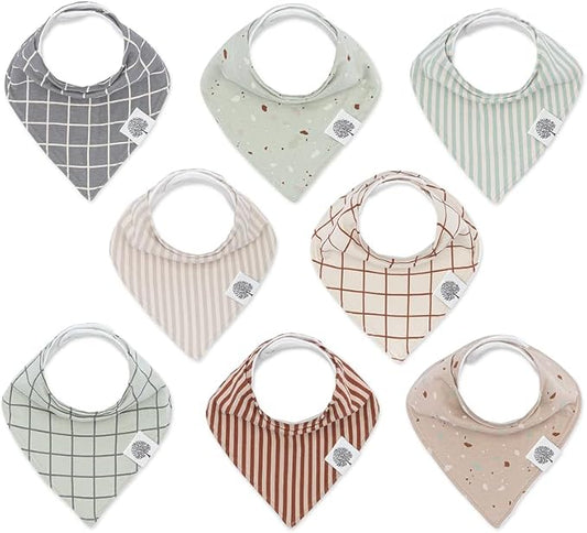 Parker Baby Bandana Drool Bibs 8 Pack Baby Bibs for Boys, Girls, Unisex - Soft & Stylish Teething Bibs for Babies