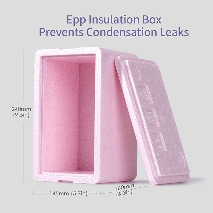 Sunveno Breastmilk Cooler Bag Set with 2 Ice Packs & Detachable Insulation Box, 15-Hour Cold Retention Foil-Lined Leak-Proof Tote Fits 3 Baby Bottles for On-The-Go Pumping Moms, Daycare & Travel,Grey