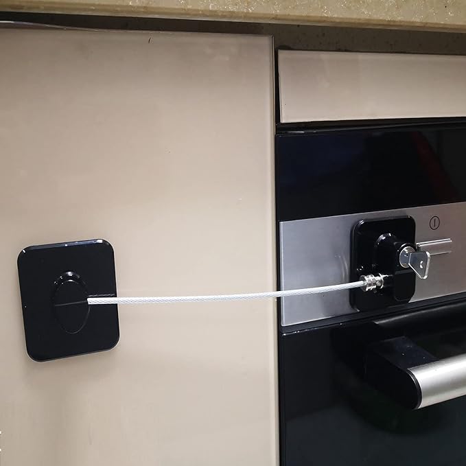 YEYA Upgraded Refrigerator Lock 2 Pack, Mini Fridge Lock for Kids, Child Safety Cabinet Doors